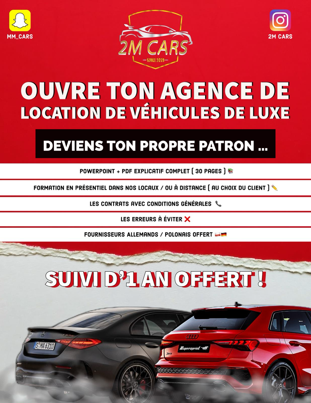 LA FORMATION " Ouvre ton agence de location de véhicules de luxe "